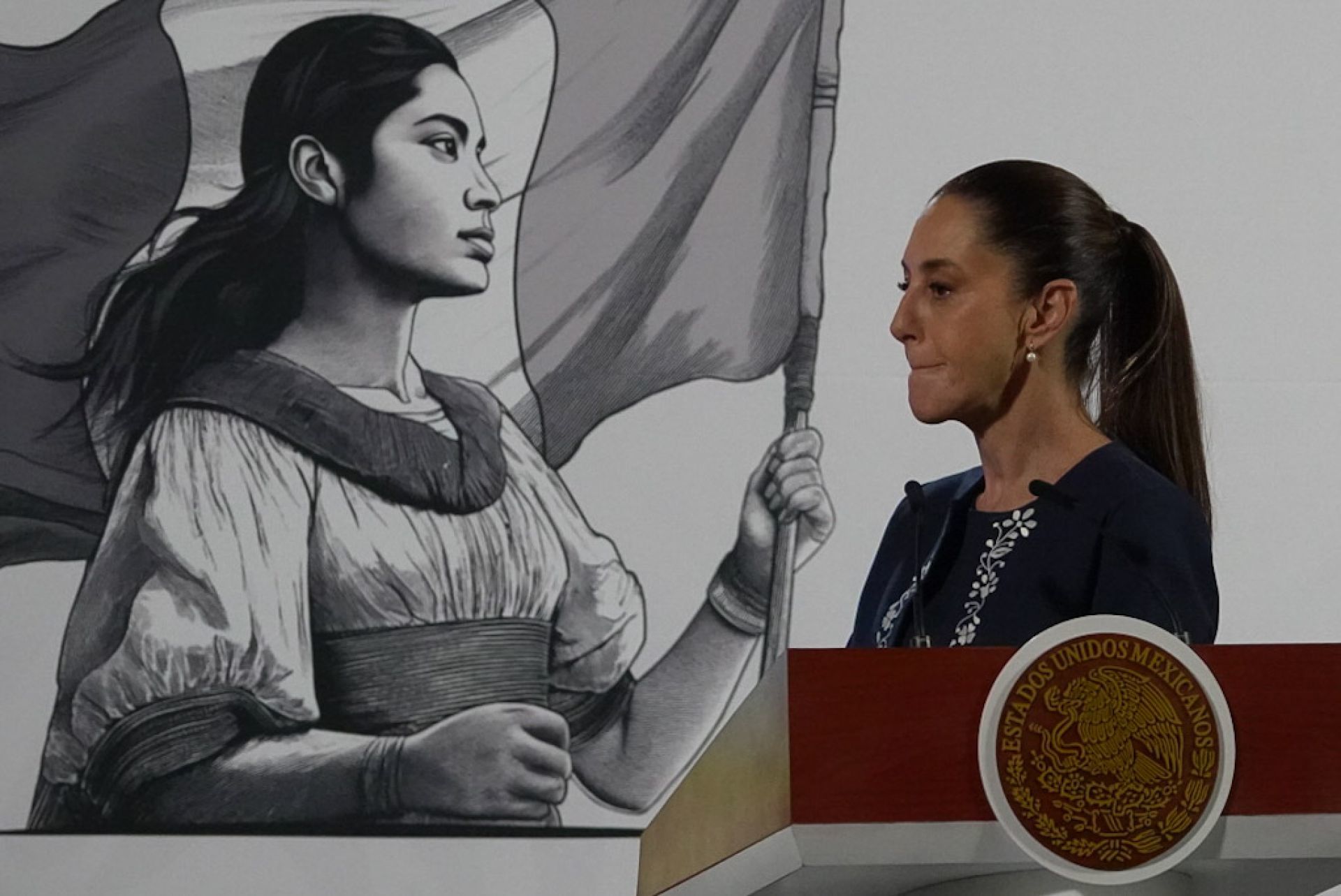 La presidenta Claudia Sheinbaum en la mañanera. (Cuartoscuro)